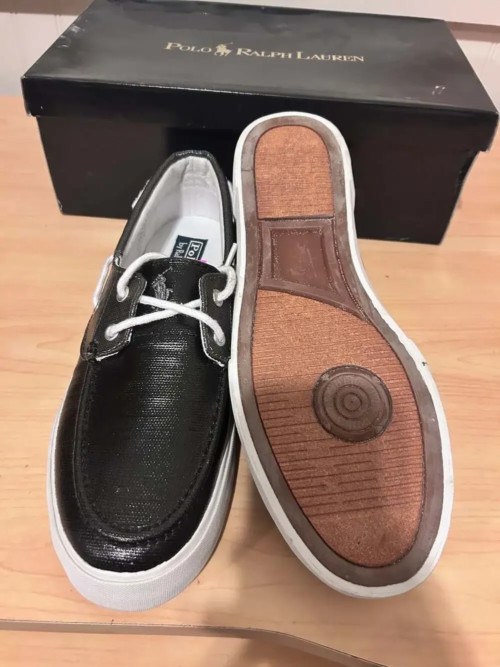 Polo Ralph Lauren Lander Coated Canvas Boat Shoes Size 10.5D